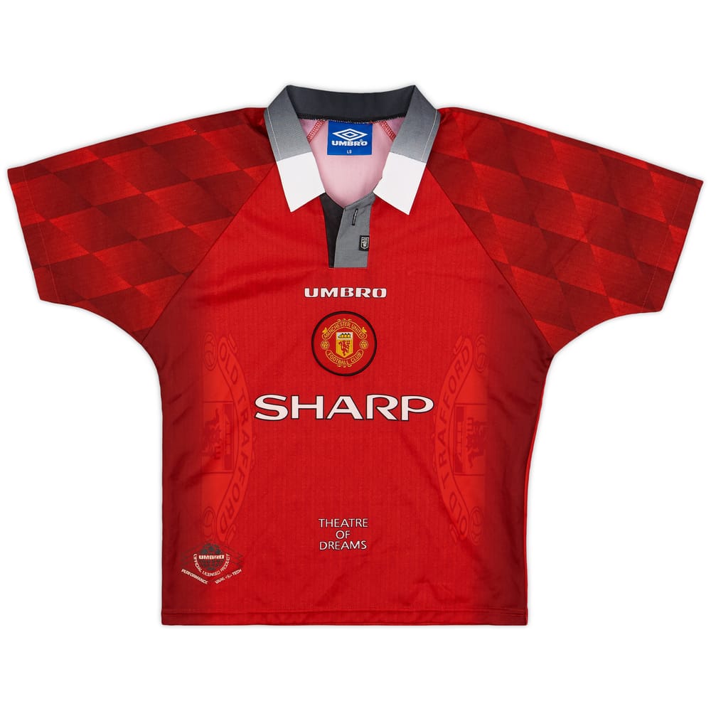 1996-98 Manchester United Home Shirt - 8/10 - (L.Boys)