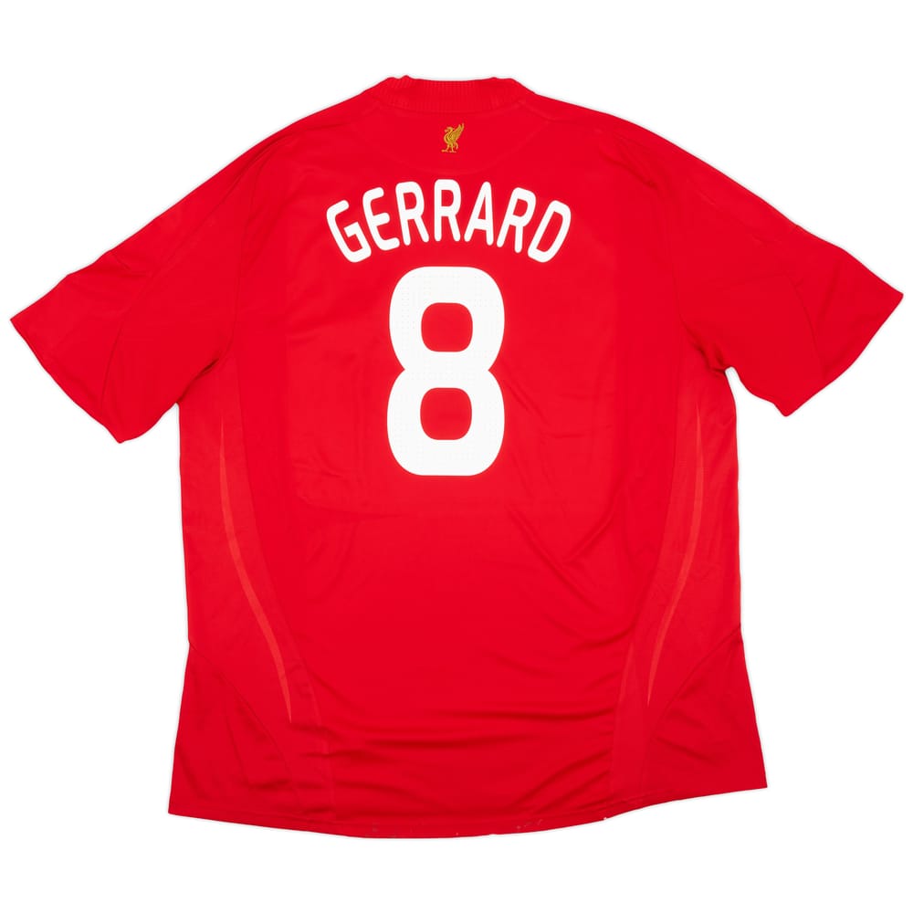 2008-10 Liverpool Home Shirt Gerrard #8 - 7/10 - (3XL)