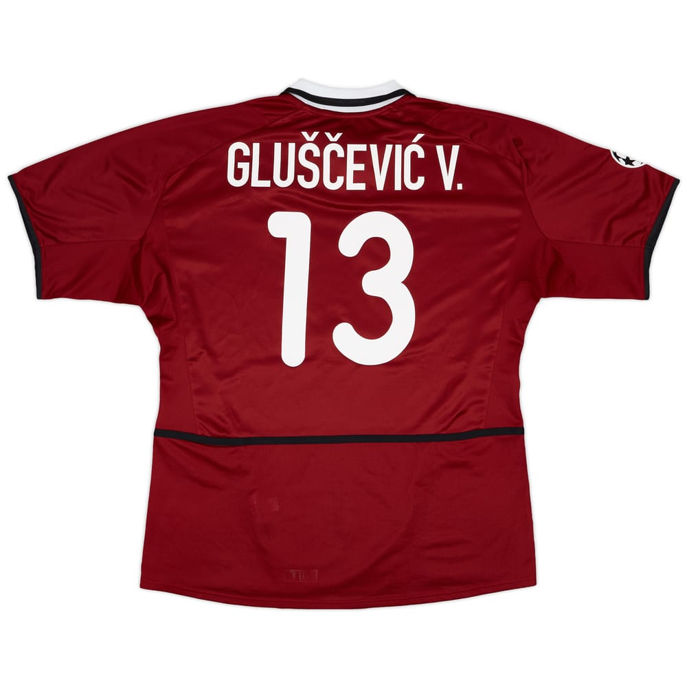 2003-04 Sparta Prague Match Issue Champions League Home Shirt Gluscevic V. #13