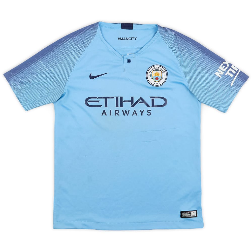 2018-19 Manchester City Home Shirt - 6/10 - (L.Boys)
