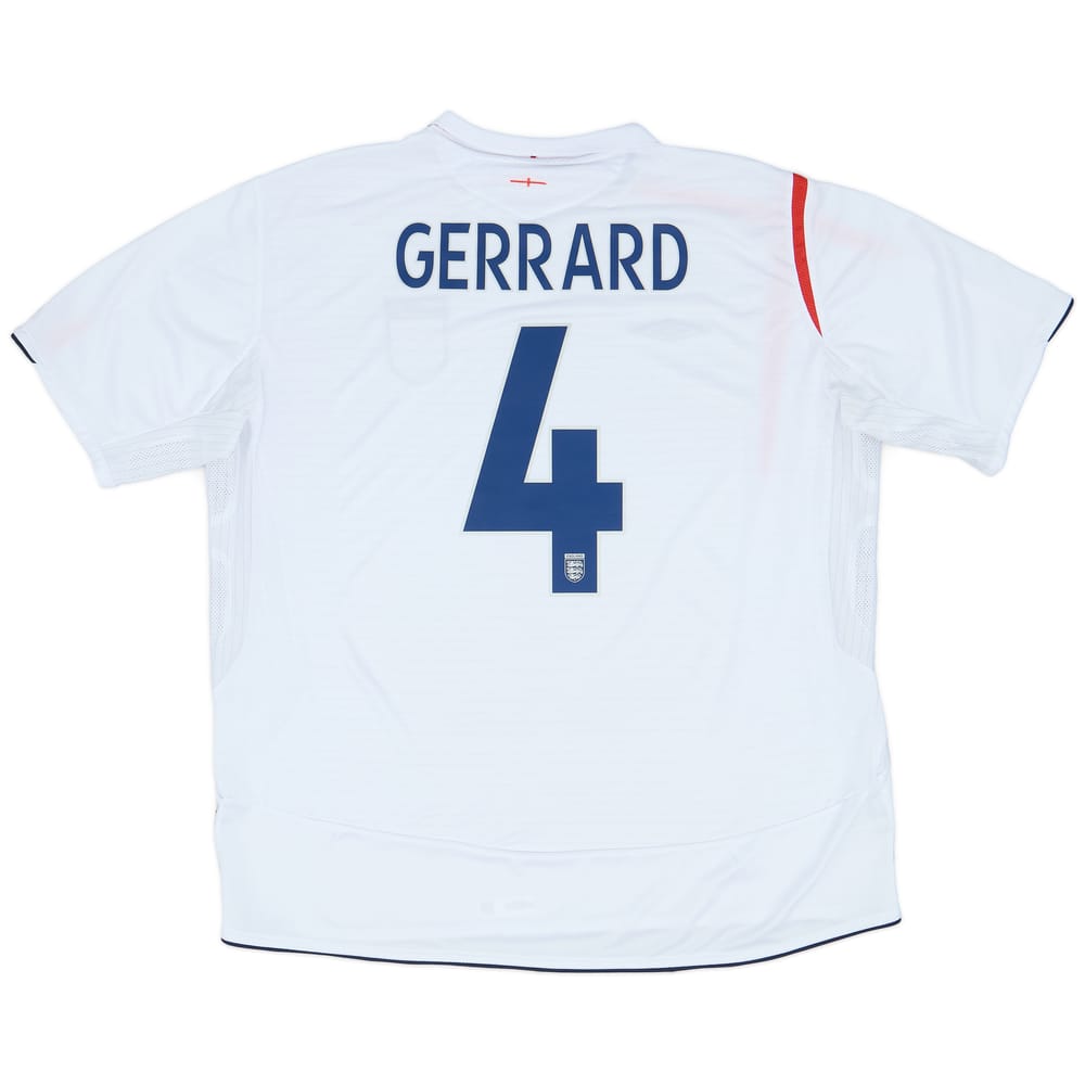 2005-07 England Home Shirt Gerrard #4 - 7/10 - (3XL)