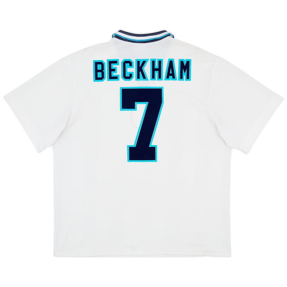 1995-97 England Home Shirt Beckham #7 - 7/10 - (XXL)