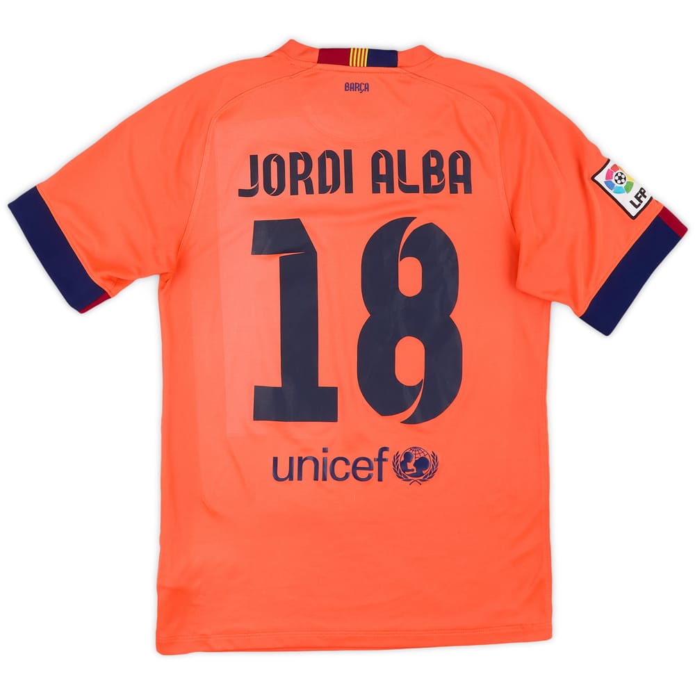 2014-15 Barcelona Away Shirt Jordi Alba #18 - 6/10 - (S)