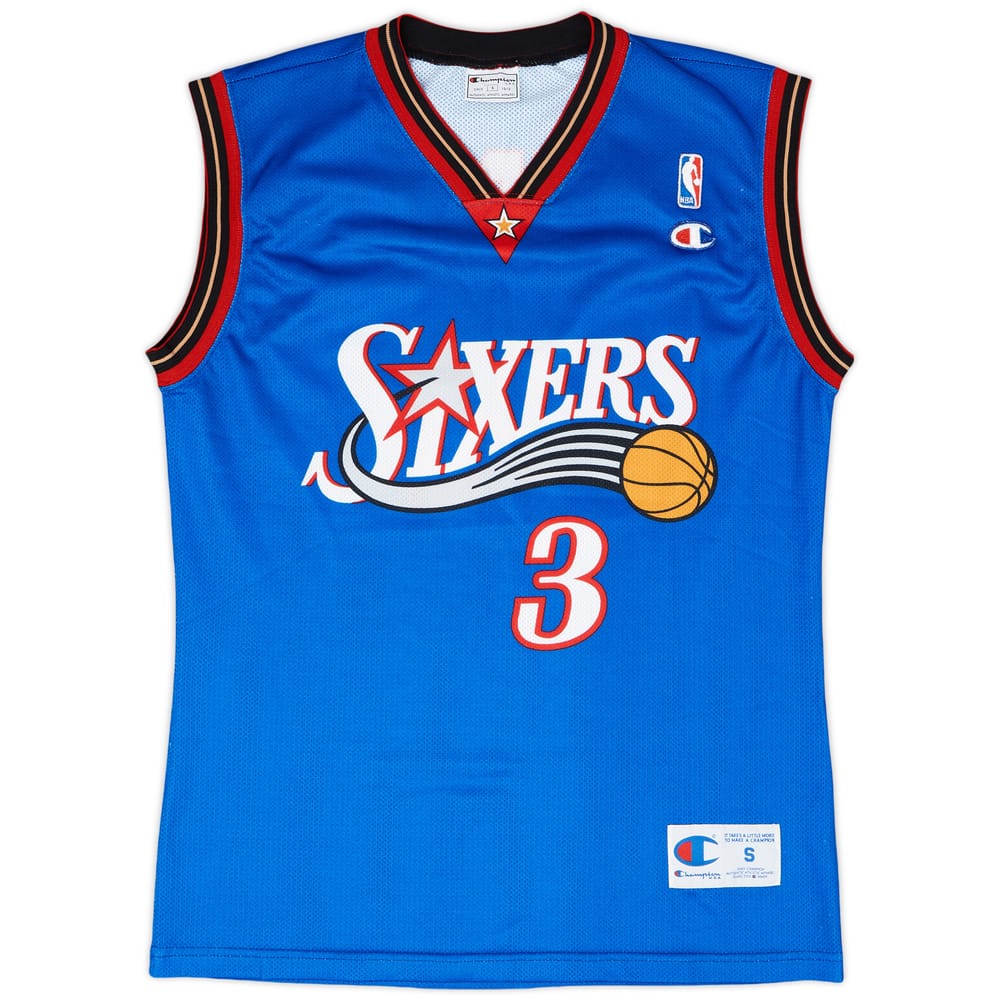 1999-00 Philadelphia 76ers Iverson #3 Champion Alternate Jersey - 9/10 - (S)