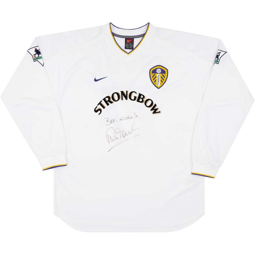 2001-02 Leeds United Match Issue Signed Home L/S Shirt Fowler #27