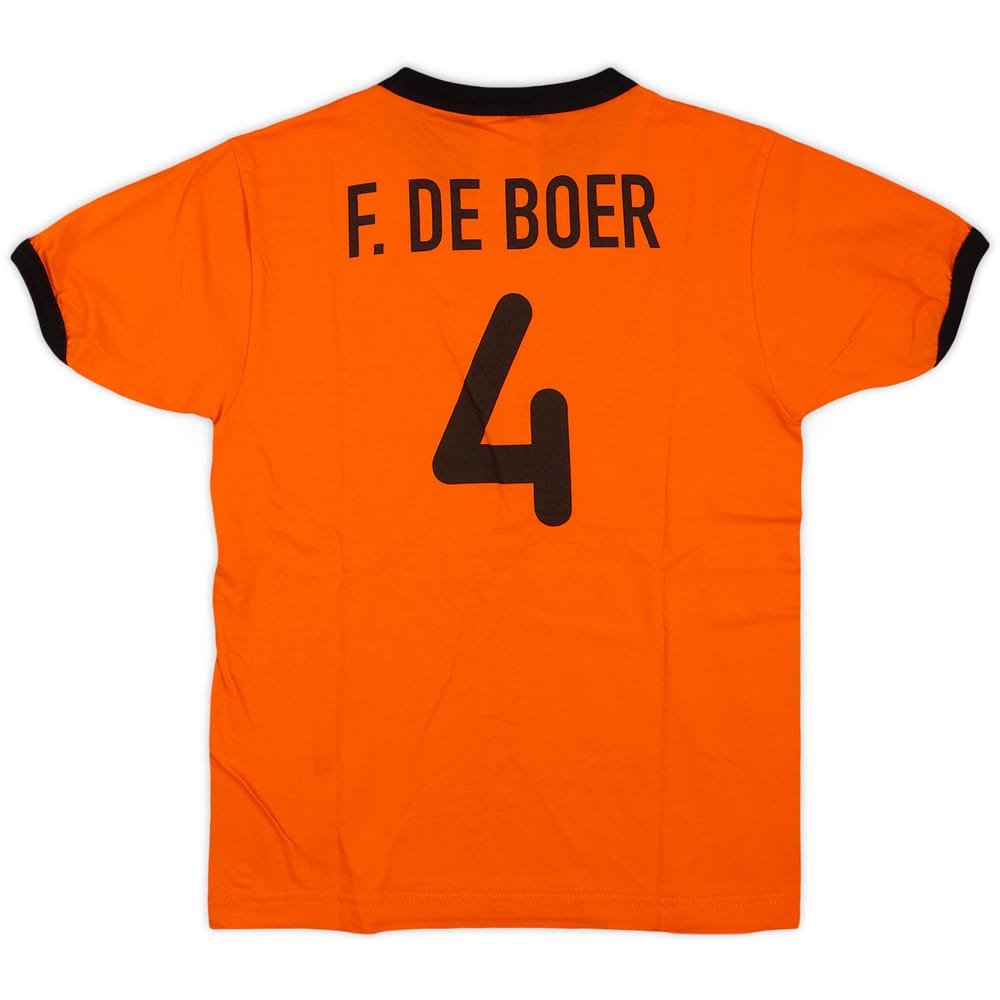 2000-01 Netherlands Nike Cotton Tee F. De Boer #4 (S.Boys)