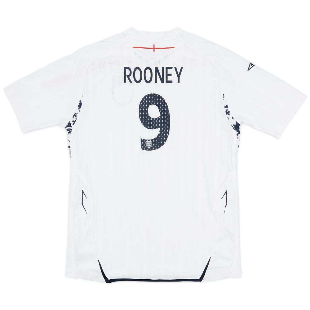 2007-09 England Home Shirt Rooney #9 - 6/10 - (XL.Boys)