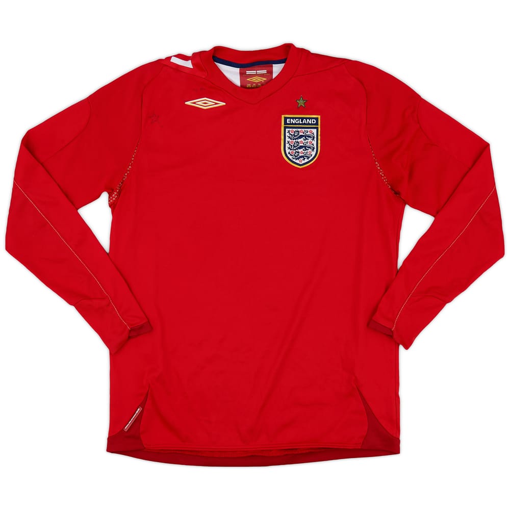 2006-08 England Away L/S Shirt - 5/10 - (XL.Boys)