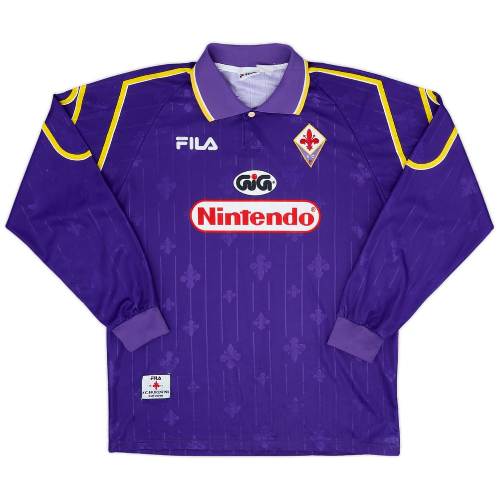 1997-98 Fiorentina Home L/S Shirt - 8/10 - (L)