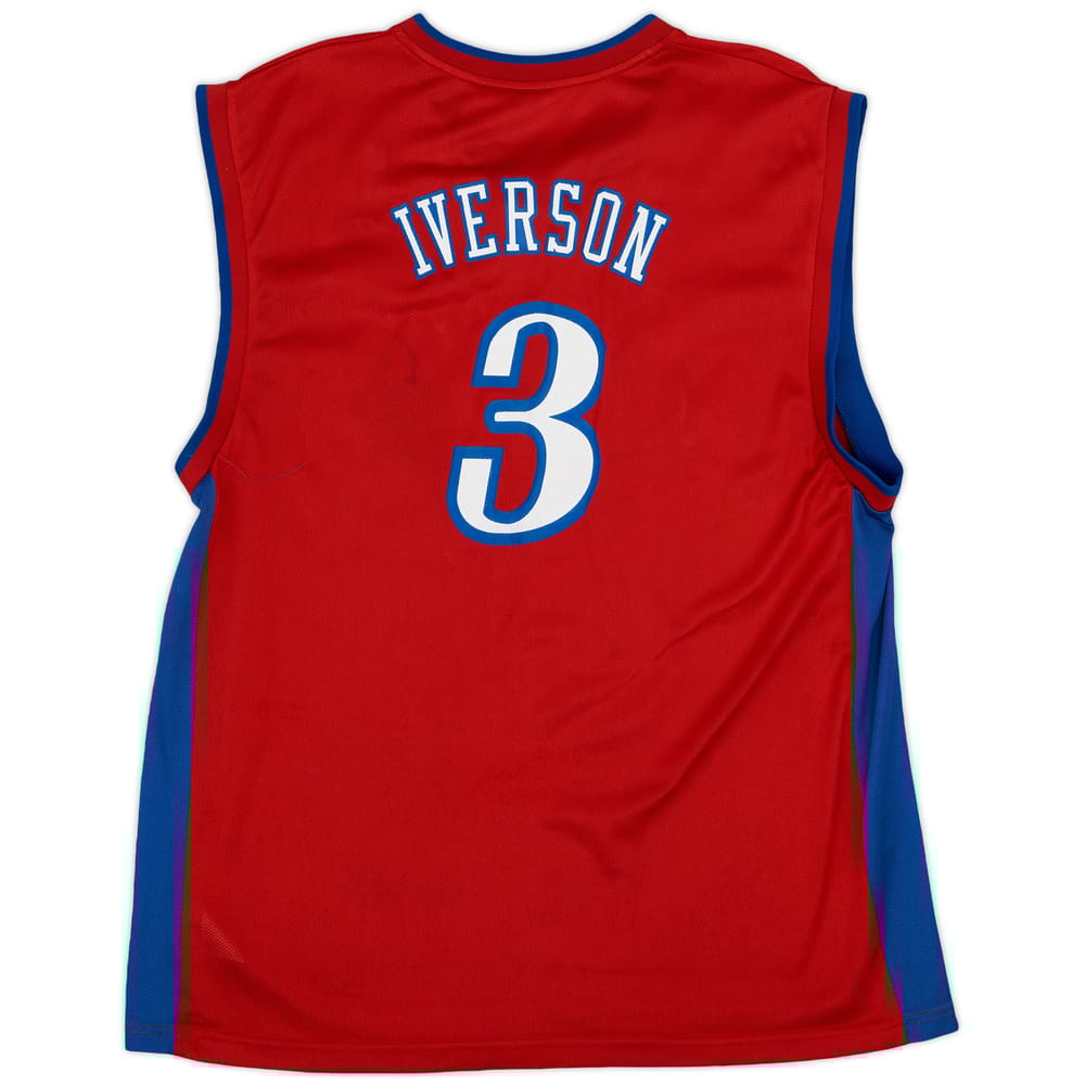 2002-06 Philadelphia 76ers Iverson #3 Reebok Alternate Jersey - 5/10 - (XL)