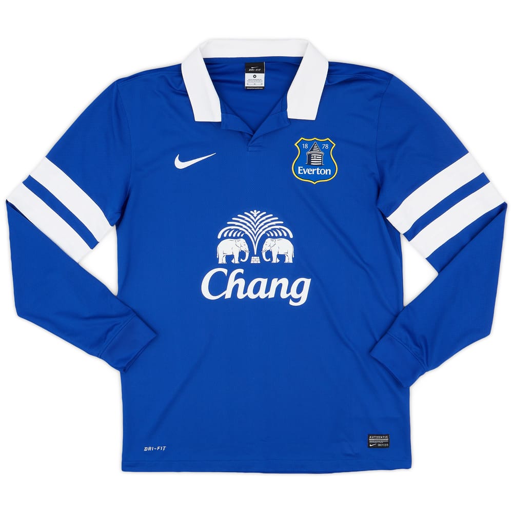 2013-14 Everton Home L/S Shirt - 8/10 - (M)