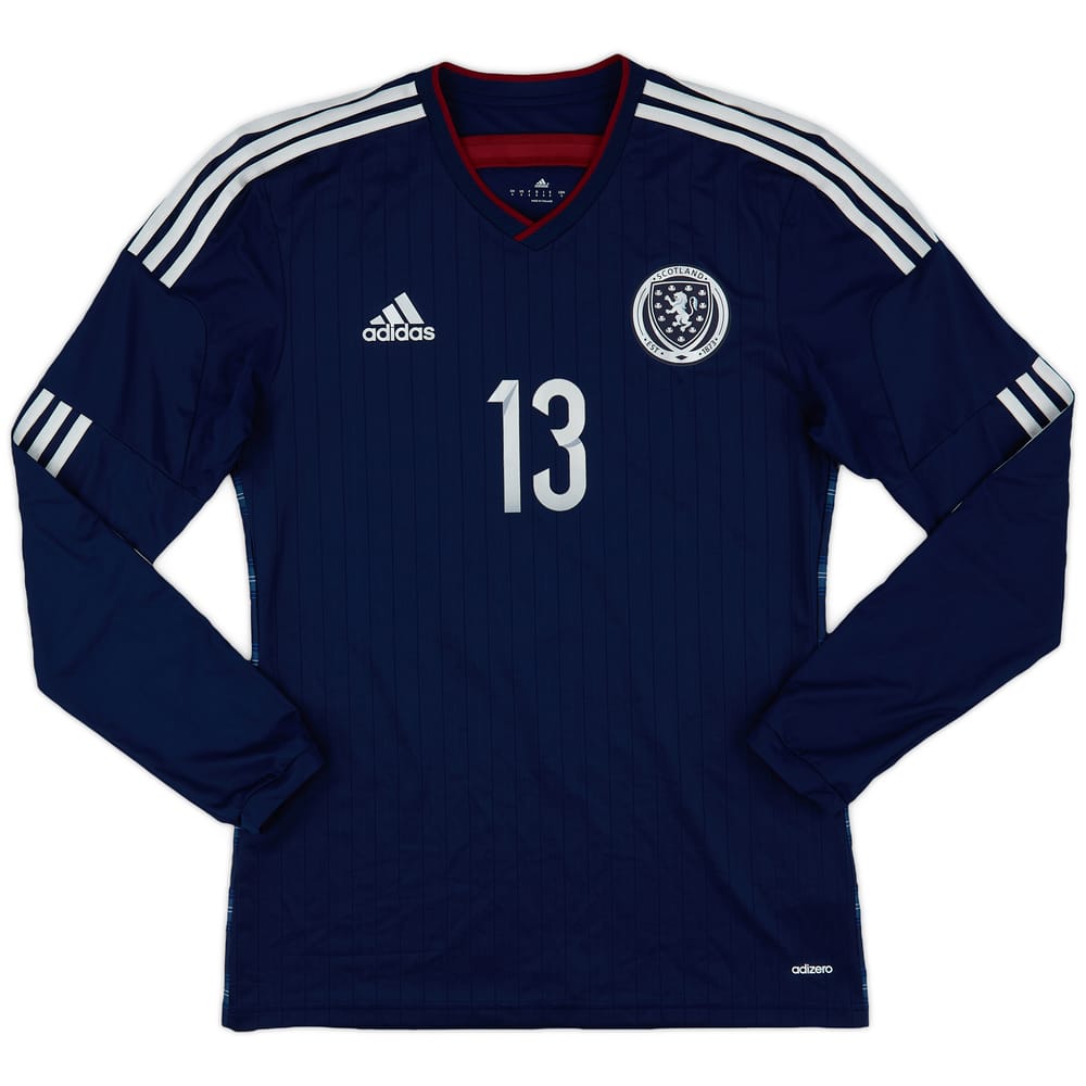 2014-15 Scotland Player Issue Home L/S Shirt #13 - 8/10 - (M)