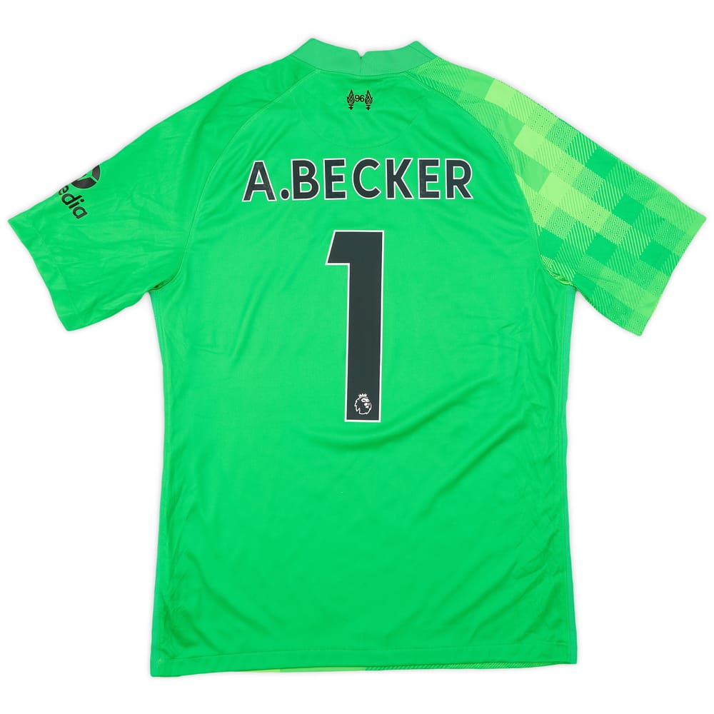 2021-22 Liverpool GK S/S Shirt A.Becker #13 - 9/10 - (M)