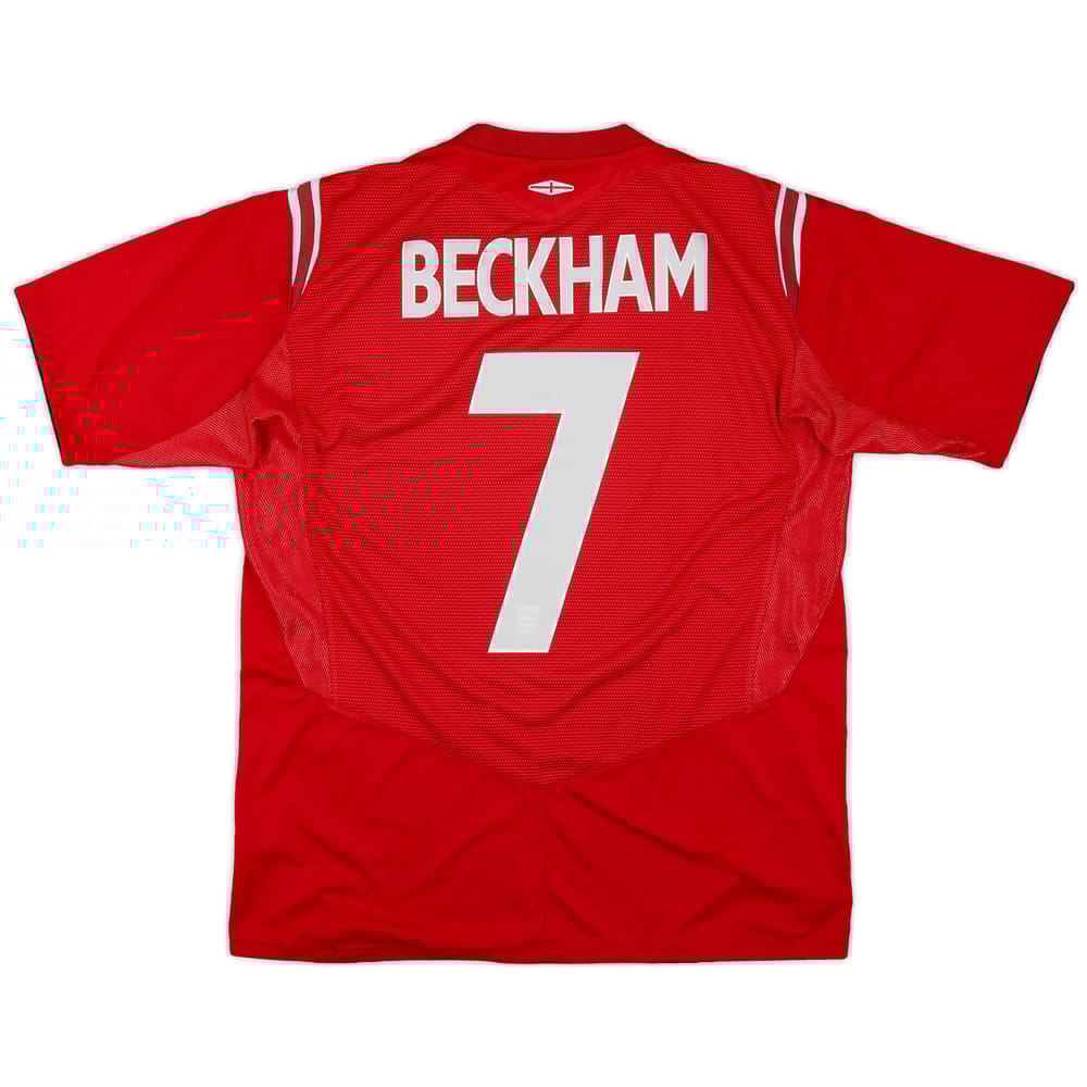 2004-06 England Away Shirt Beckham #7 - 5/10 - (L)