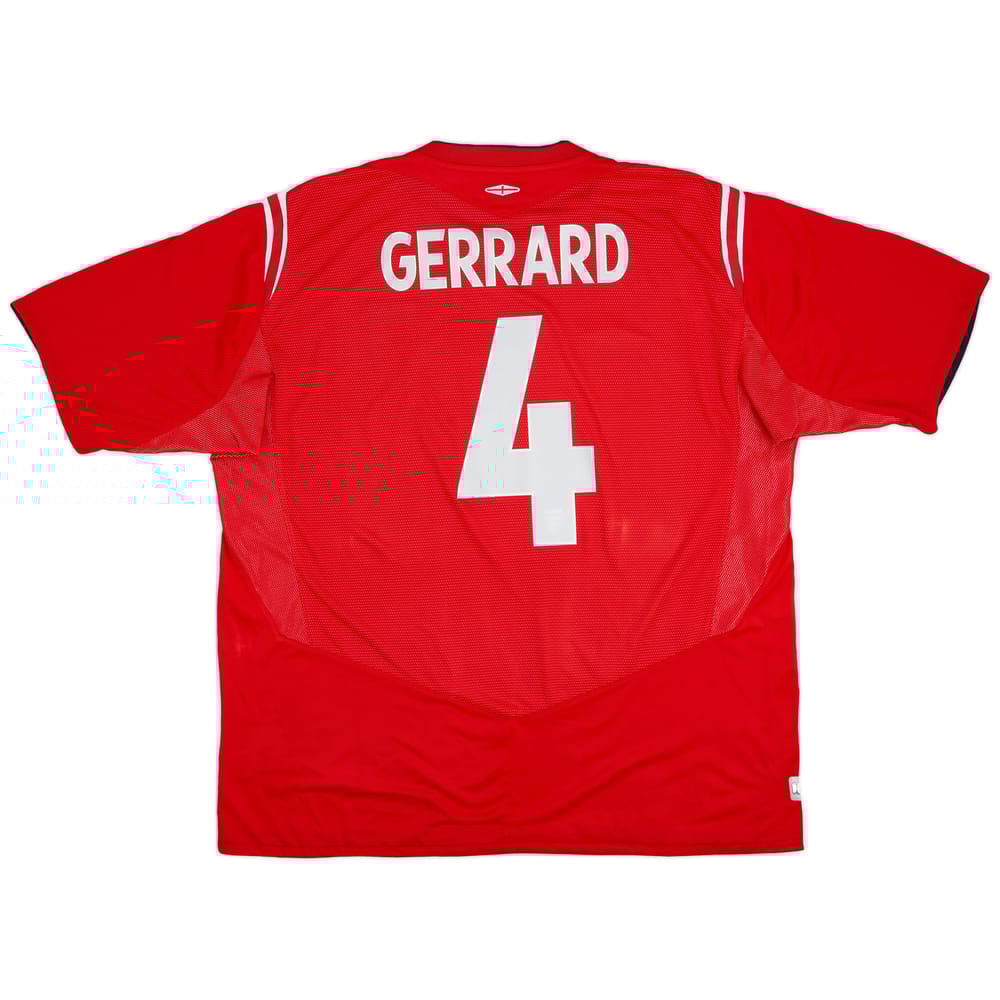 2004-06 England Away Shirt Gerrard #4 - 7/10 - (3XL)