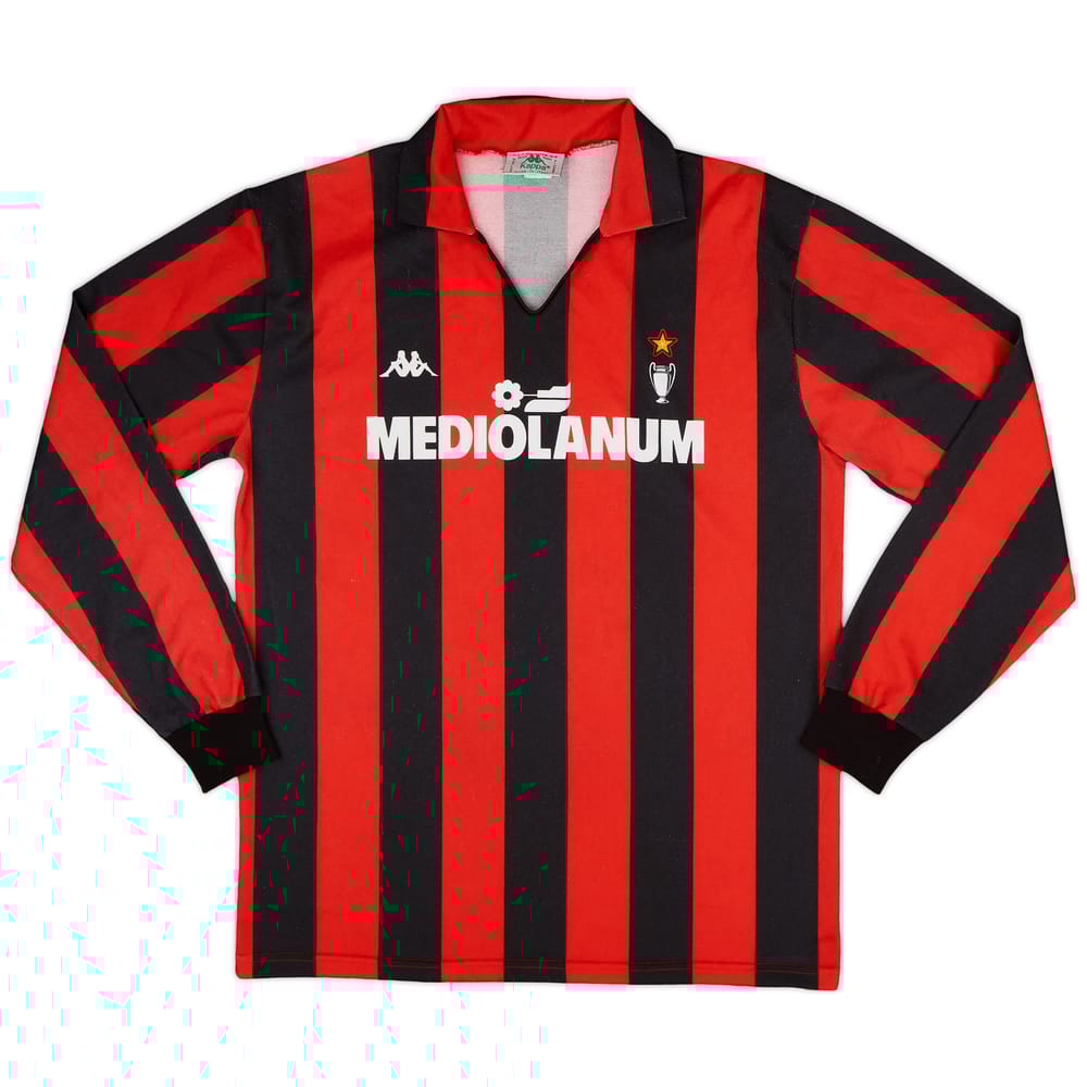 1989-90 AC Milan Basic Home L/S Shirt - 8/10 - (L)