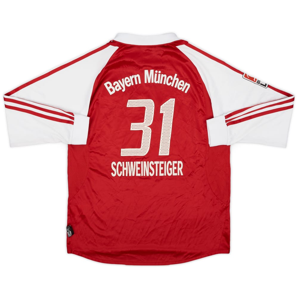 2003-04 Bayern Munich Home L/S Shirt Schweinsteiger #31 - 6/10 - (XL.Boys)