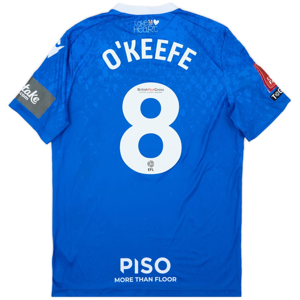 2022-23 Gillingham Match Issue FA Cup Home Shirt O'Keefe #8