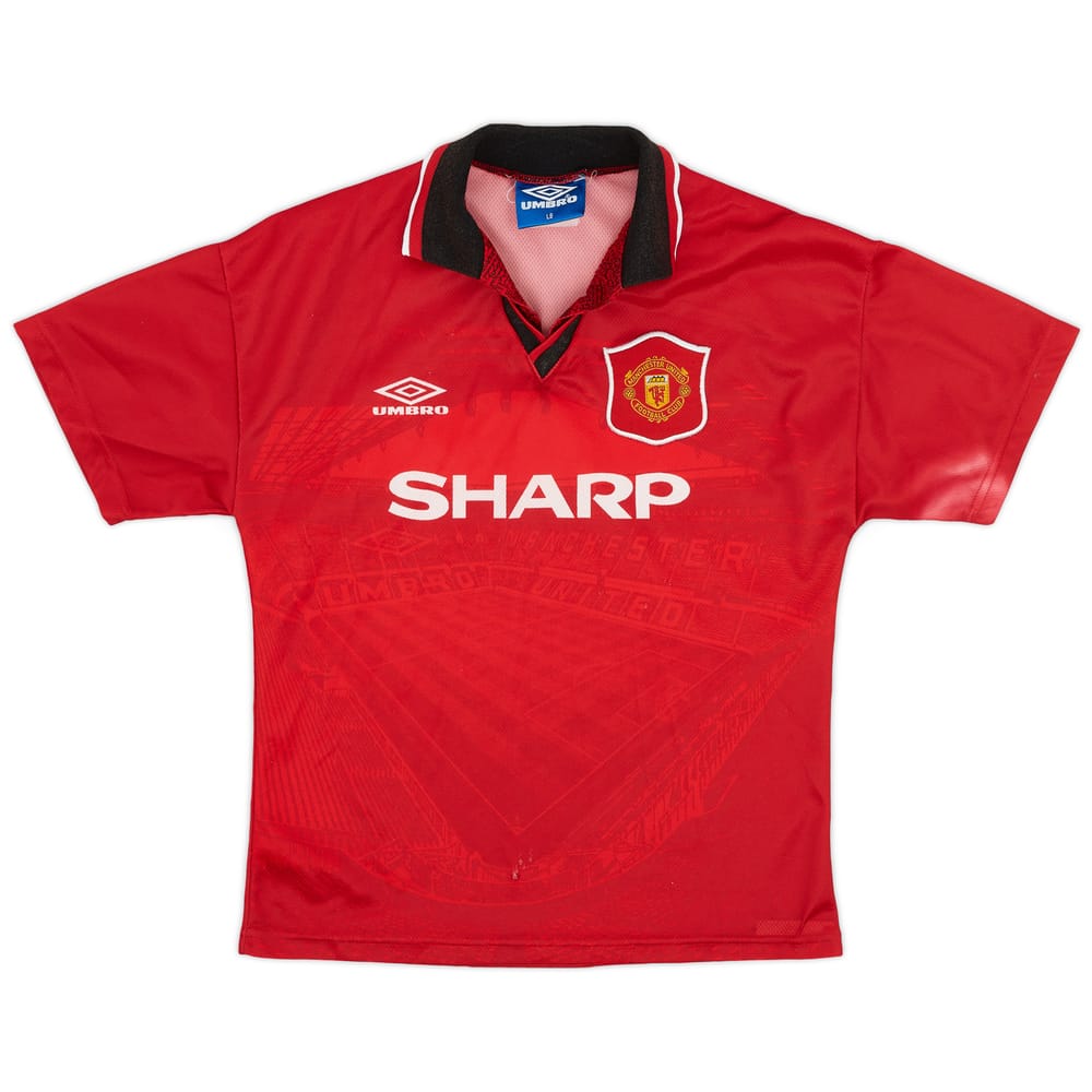 1994-96 Manchester United Home Shirt - 5/10 - (L.Boys)