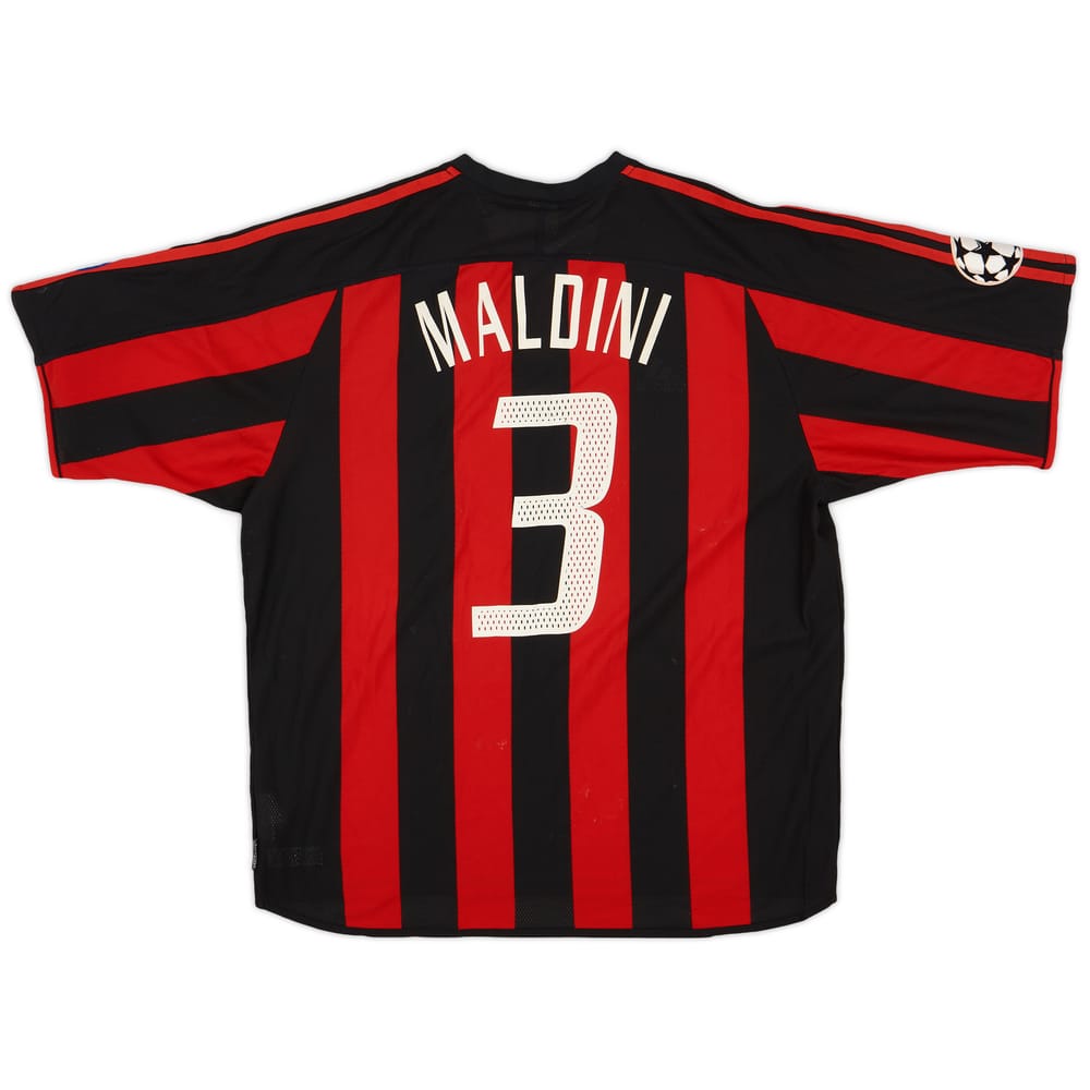 2003-04 AC Milan Home Shirt Maldini #3 - 6/10 - (XL)