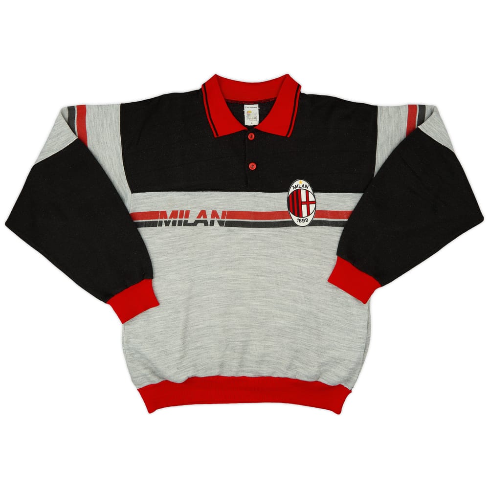 1990s AC Milan L/S Polo Sweat Top - 8/10 - (L)