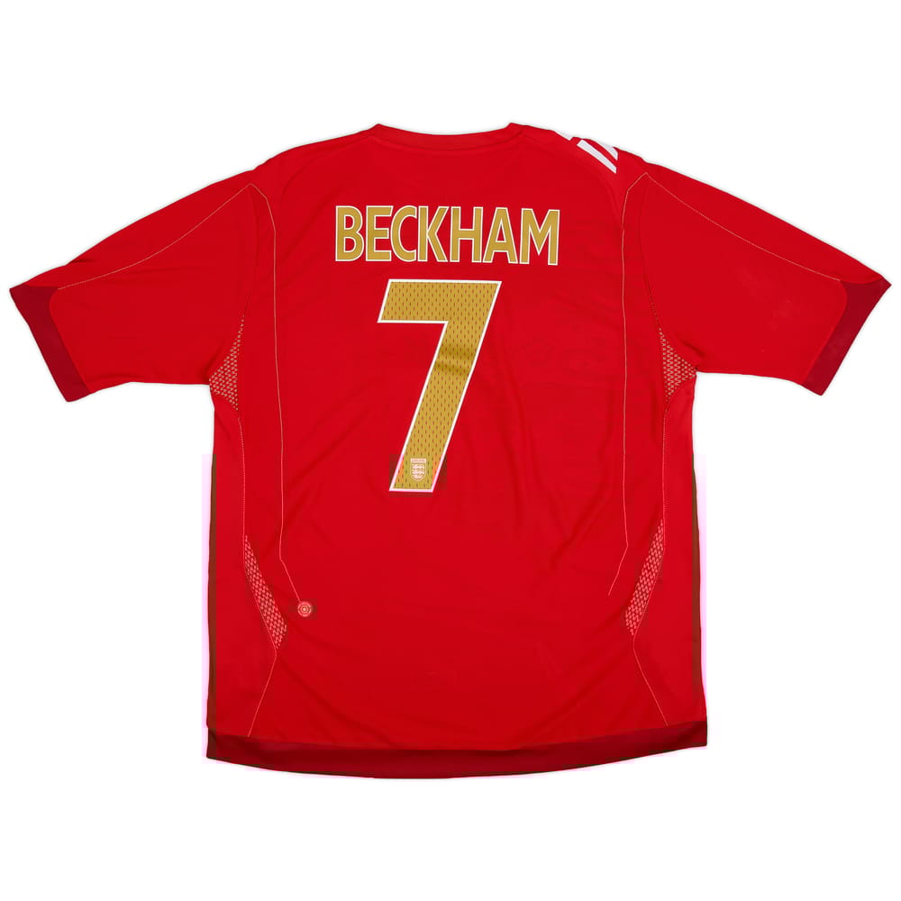 2006-08 England Away Shirt Beckham #7 - 8/10 - (XL)