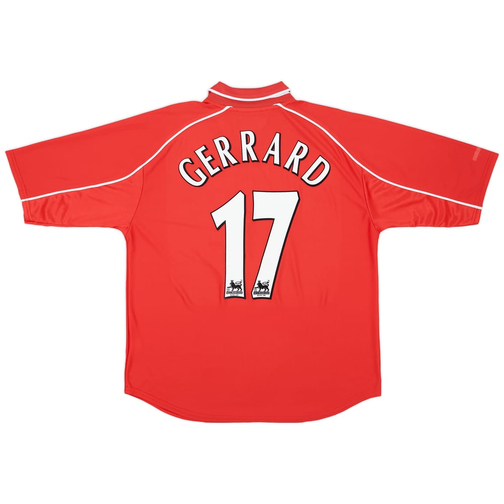 2000-02 Liverpool Home Shirt Gerrard #17 - 8/10 - (L)