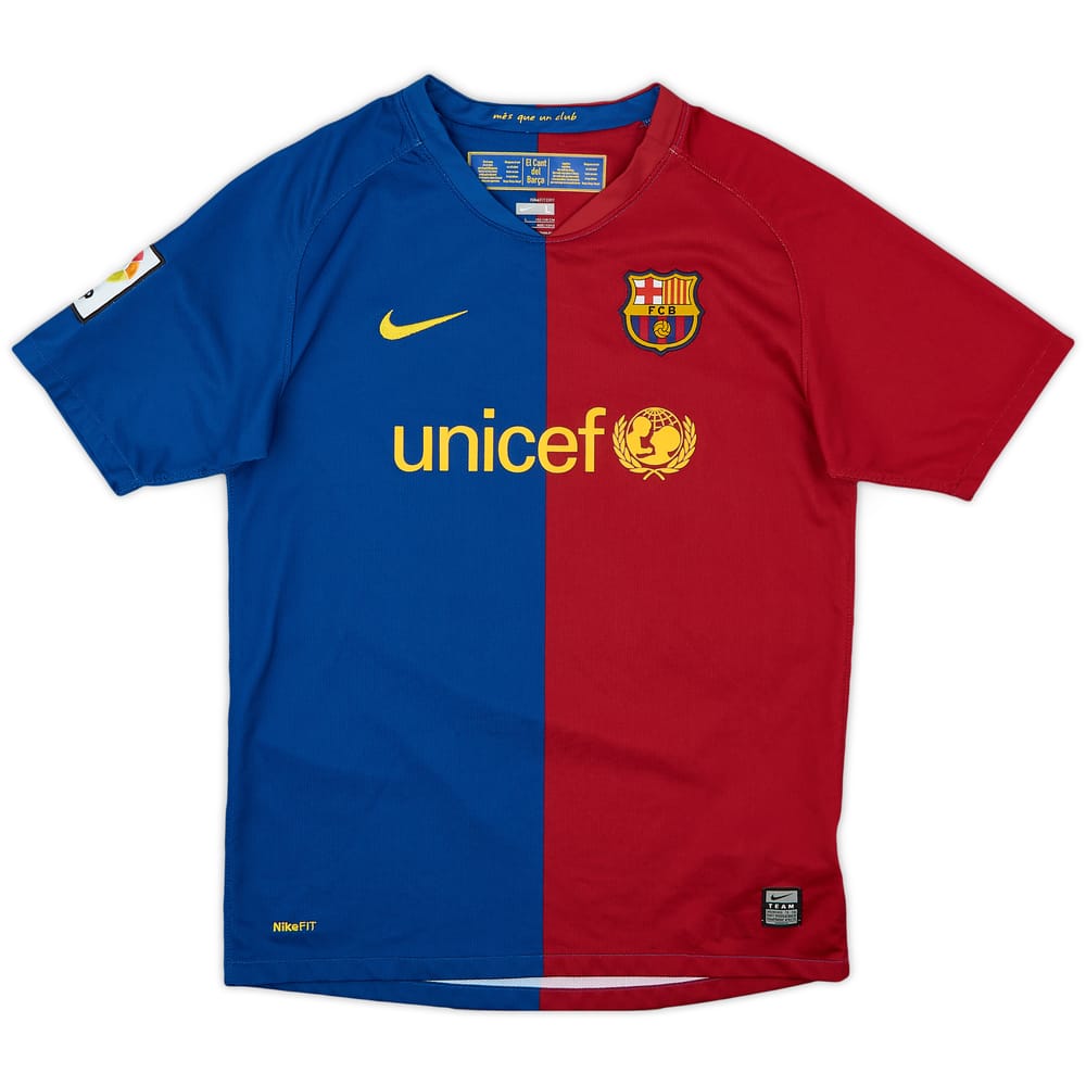2008-09 Barcelona Home Shirt - 9/10 - (L.Boys)