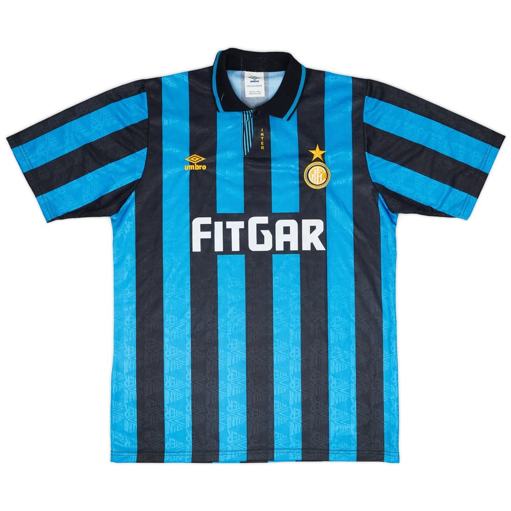 1991-92 Inter Milan Match Worn Home Shirt #4 (Baggio)