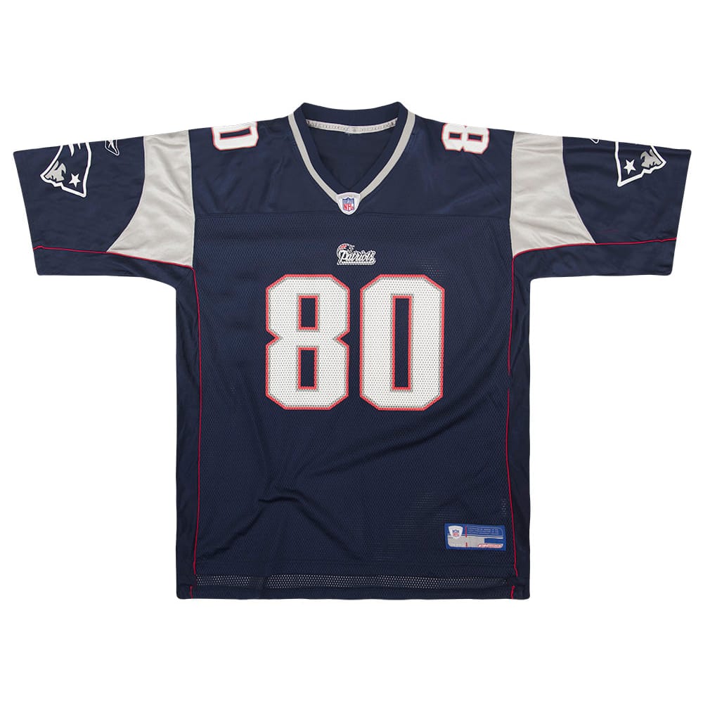 2002-04 New England Patriots Brown #80 Reebok On Field Jersey (Home) XXL