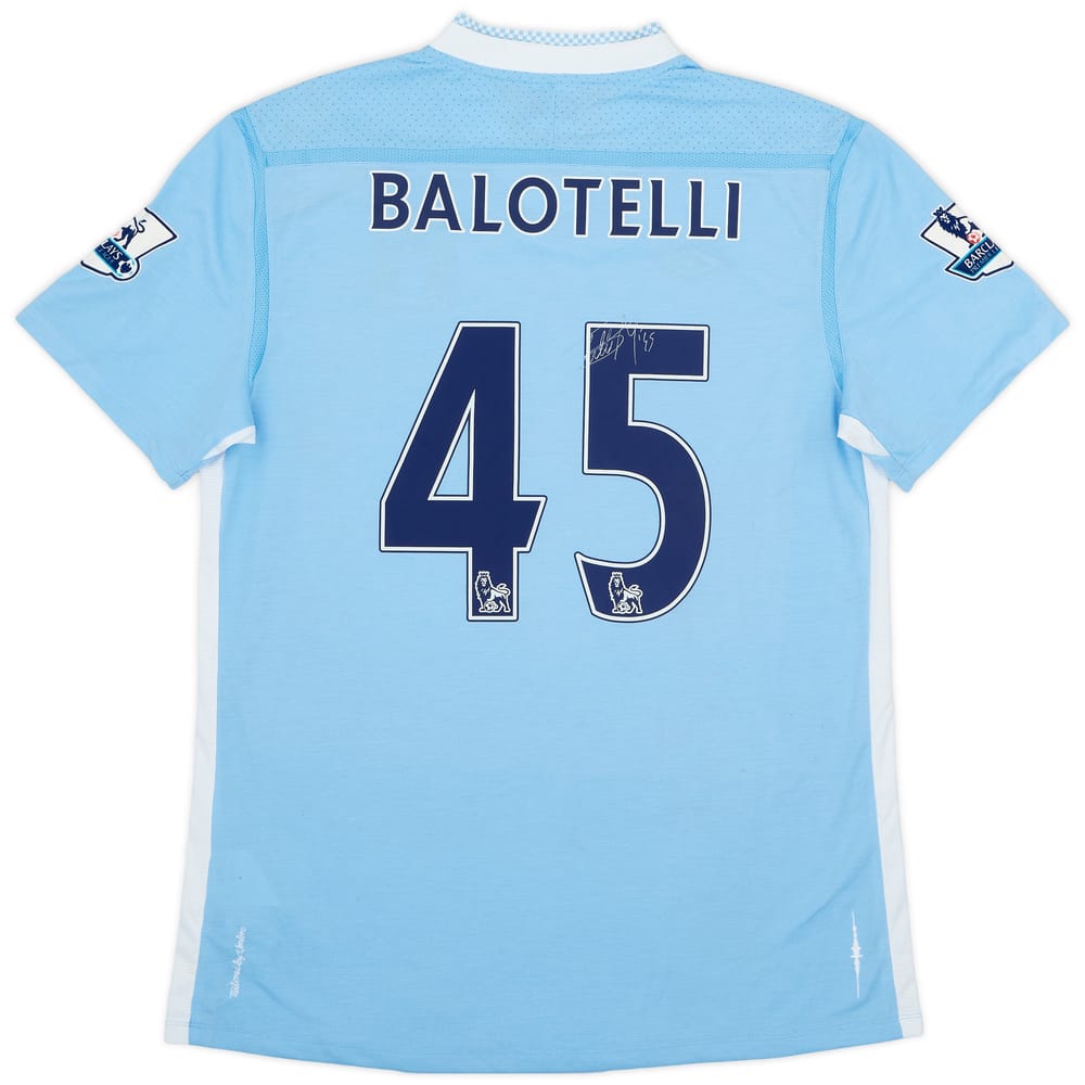 2011-12 Manchester City Signed Home Shirt Balotelli #45 (L)