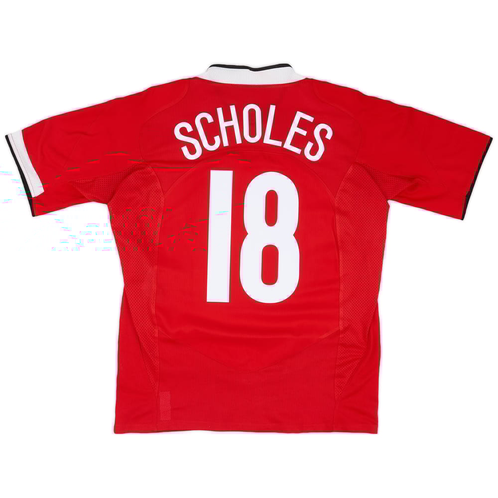 2004-06 Manchester United Home Shirt Scholes #18 - 8/10 - (M)