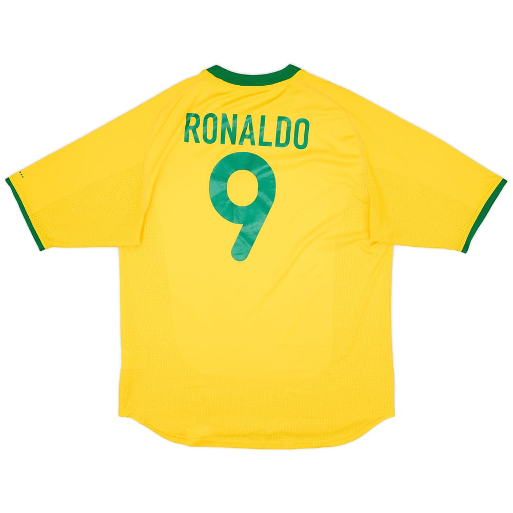 2000-02 Brazil Home Shirt Ronaldo #9 - 7/10 - (L)