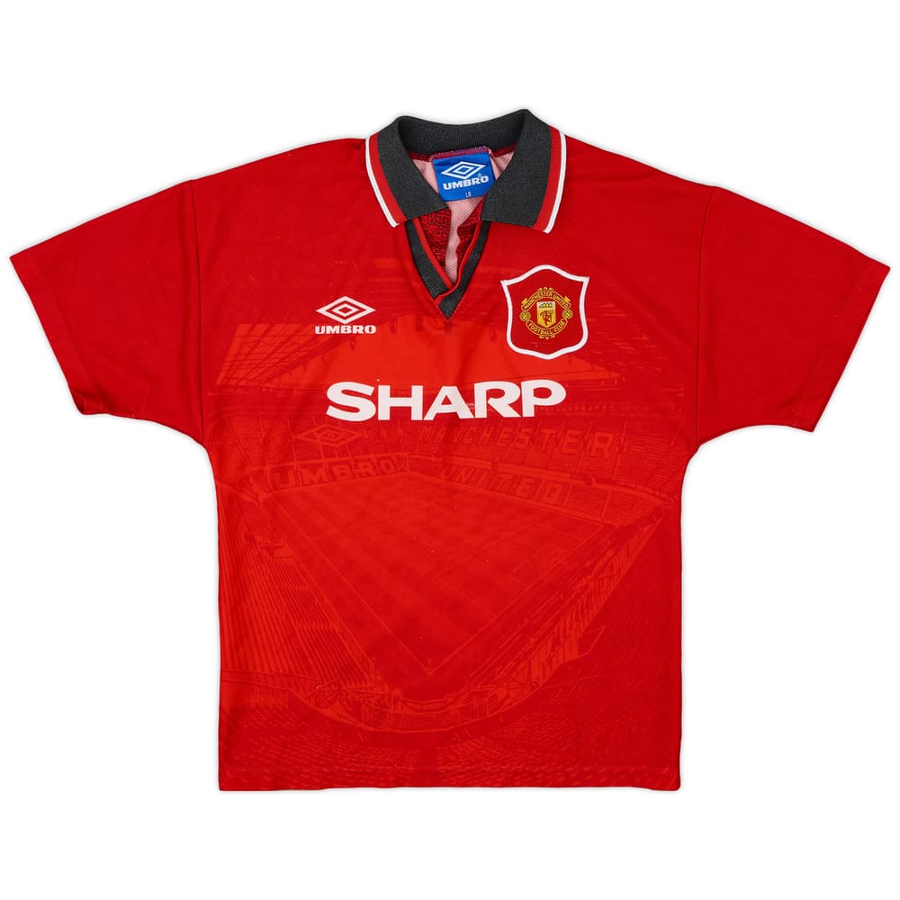 1994-96 Manchester United Home Shirt - 8/10 - (L.Boys)