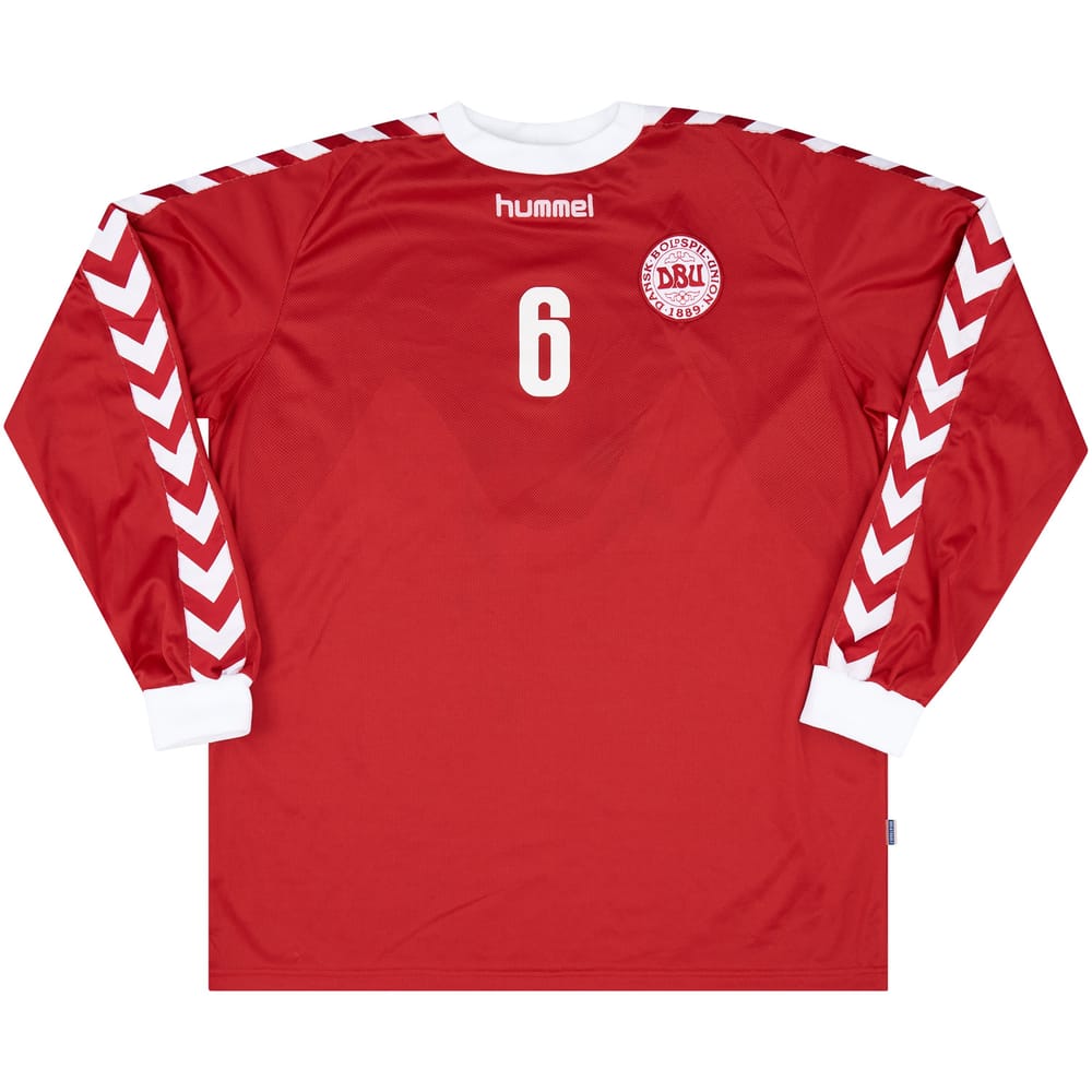 2003 Denmark Match Issue Home L/S Shirt #6