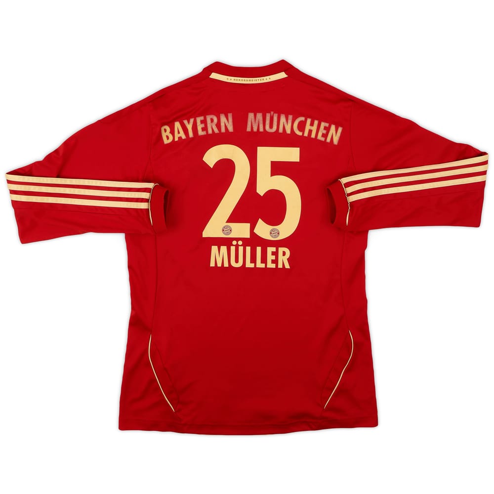 2011-13 Bayern Munich Home L/S Shirt Muller #25 - 5/10 - (L.Boys)