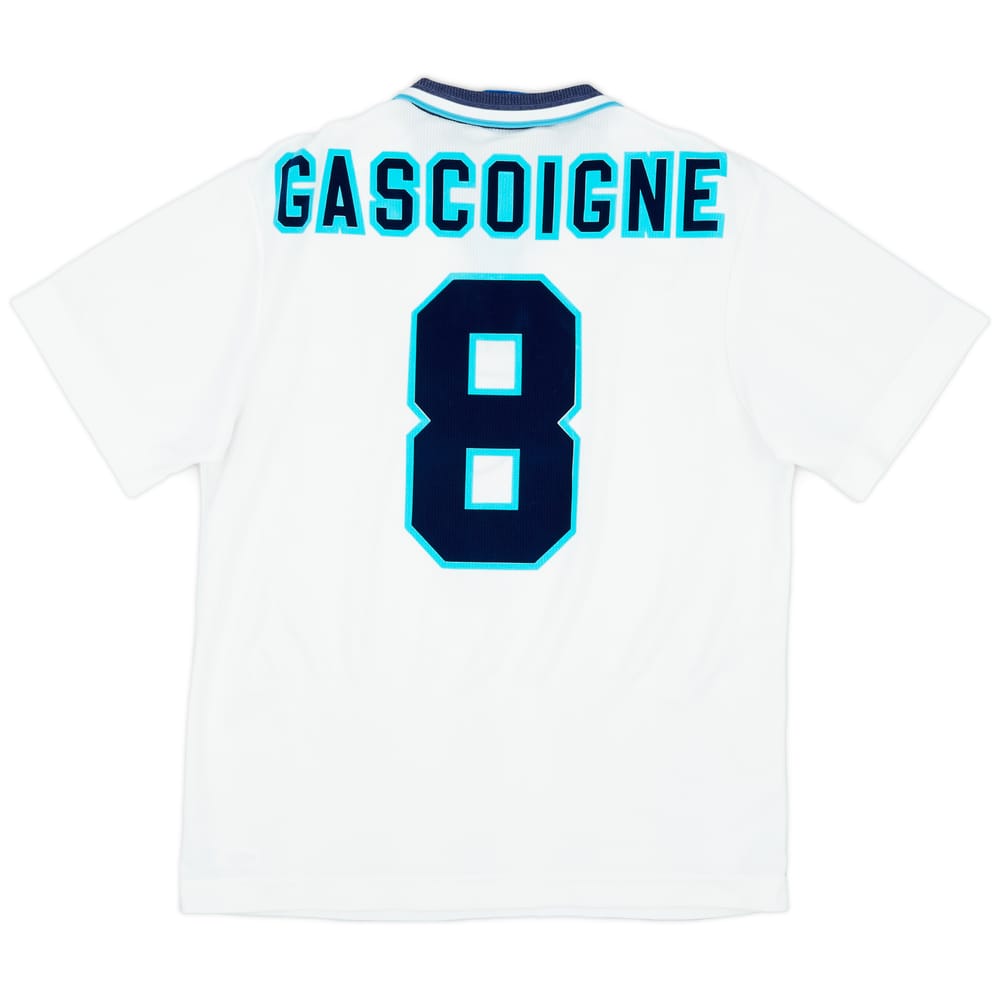 1995-97 England Home Shirt Gascoigne #8 - 8/10 - (L)