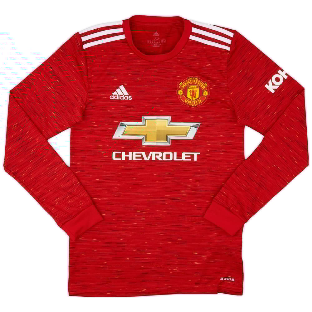 2020-21 Manchester United Home L/S Shirt - 9/10 - (XS)