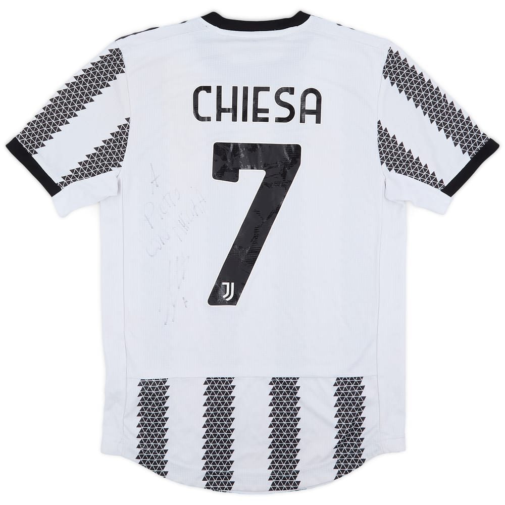 2022-23 Juventus Authentic Signed Home Shirt Chiesa #7 - 6/10 - (S)