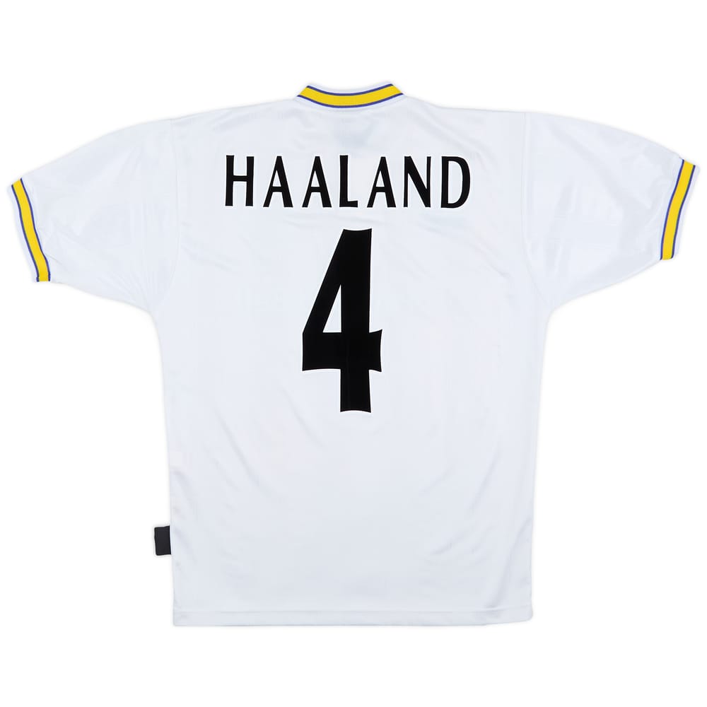 1996-98 Leeds United Home Shirt Haaland #4 - 7/10 - (S)