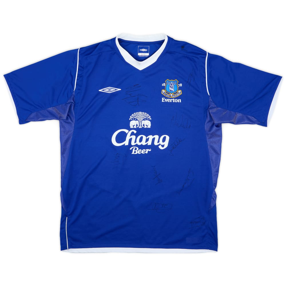2004-05 Everton Signed Home Shirt - 7/10 - (L)