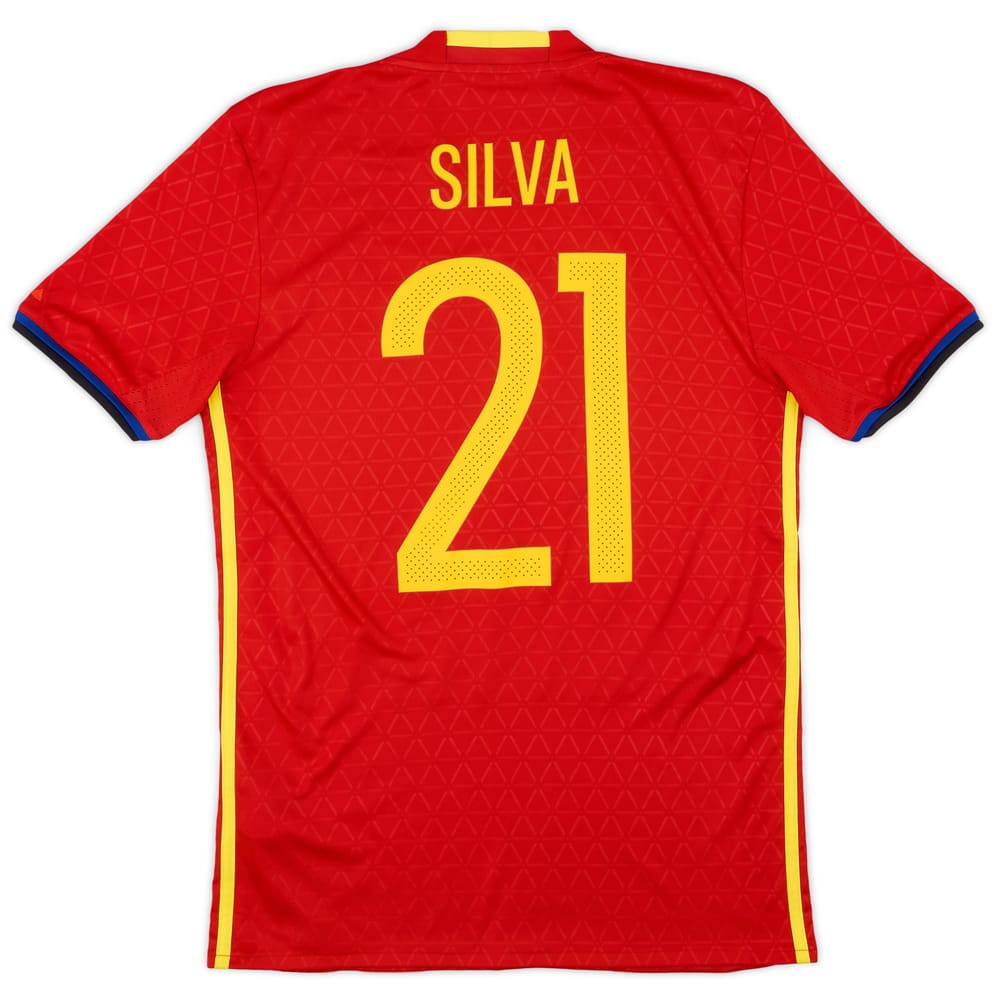 2016-17 Spain Home Shirt Silva #21 - 8/10 - (S)