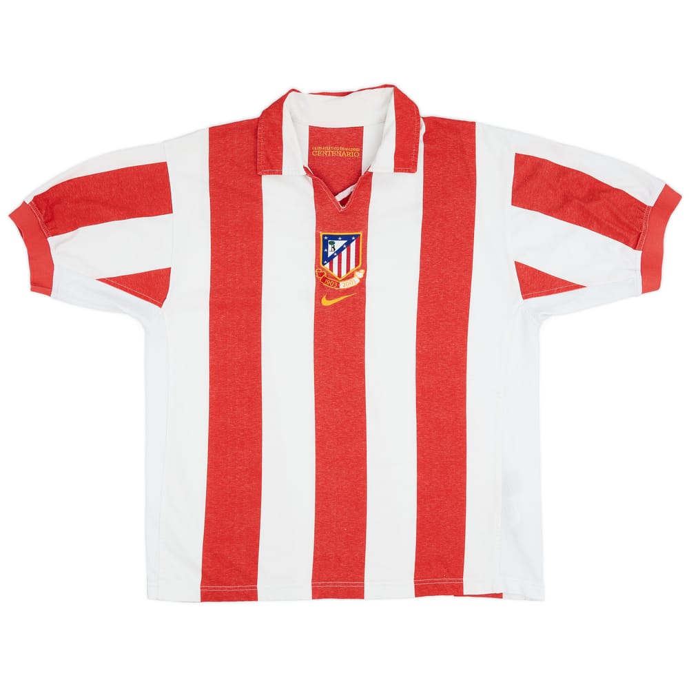 2003-04 Atletico Madrid Centenary Home Shirt - 6/10 - (L)
