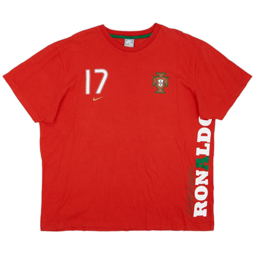 2008-09 Portugal Nike 'Cristiano Ronaldo' Cotton Tee - 9/10 - (XXL)