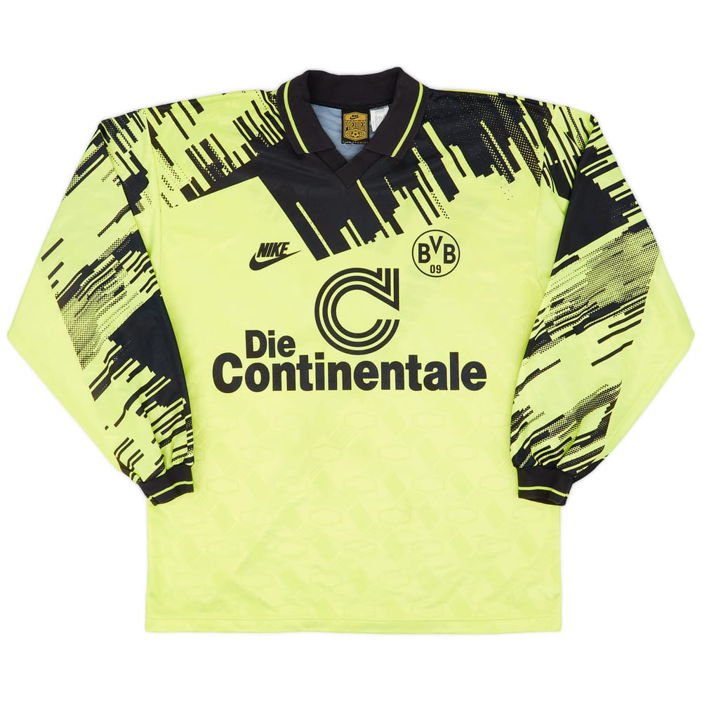 1993-94 Borussia Dortmund Home L/S Shirt - 9/10 - (L)