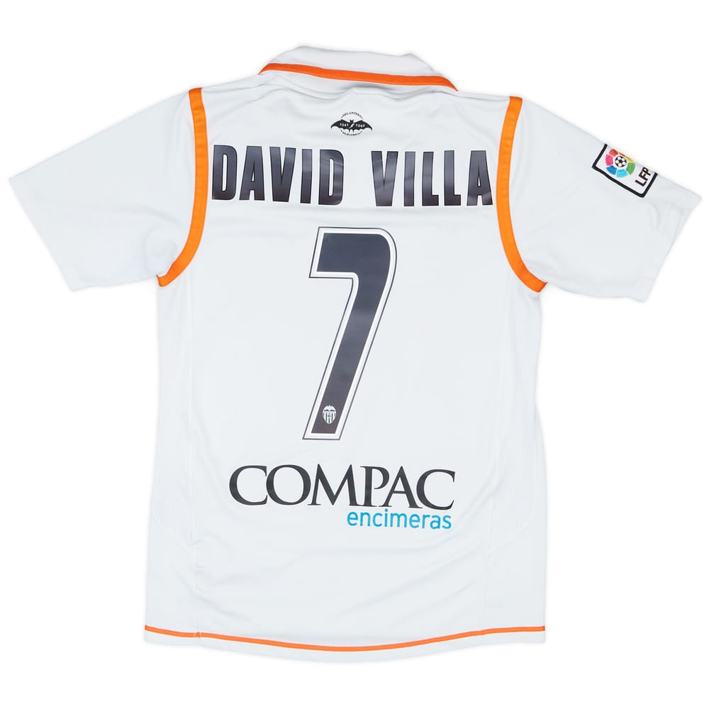2007-08 Valencia Home Shirt David Villa #7 - 8/10 - (S)