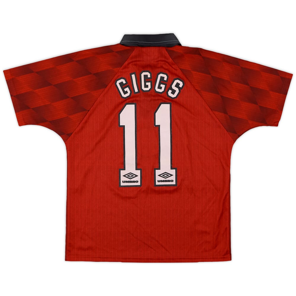 1996-98 Manchester United Home Shirt Giggs #11 - 7/10 - (Y)
