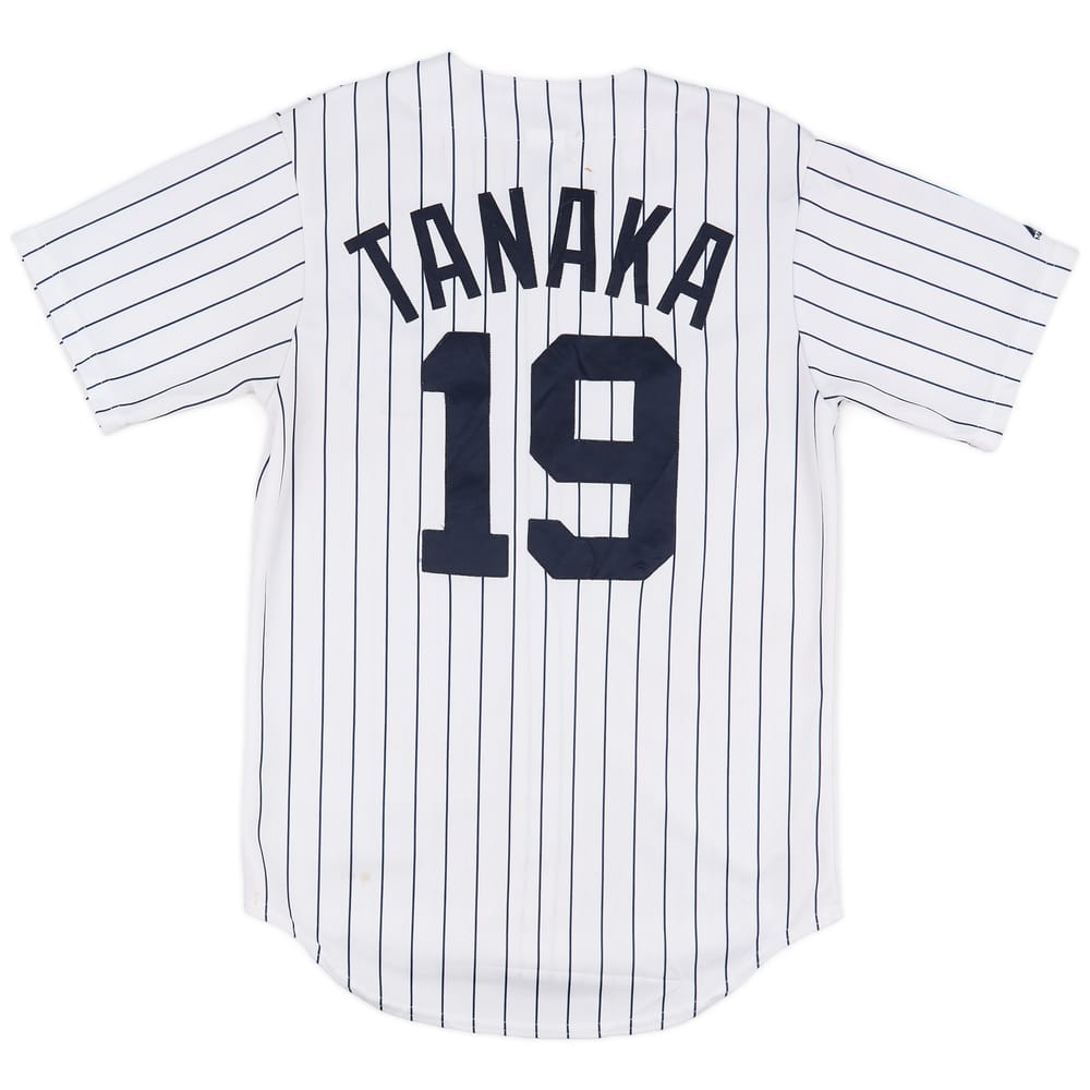 2014-15 New York Yankees Tanaka #19 Majestic Home Jersey - 5/10 - (S)