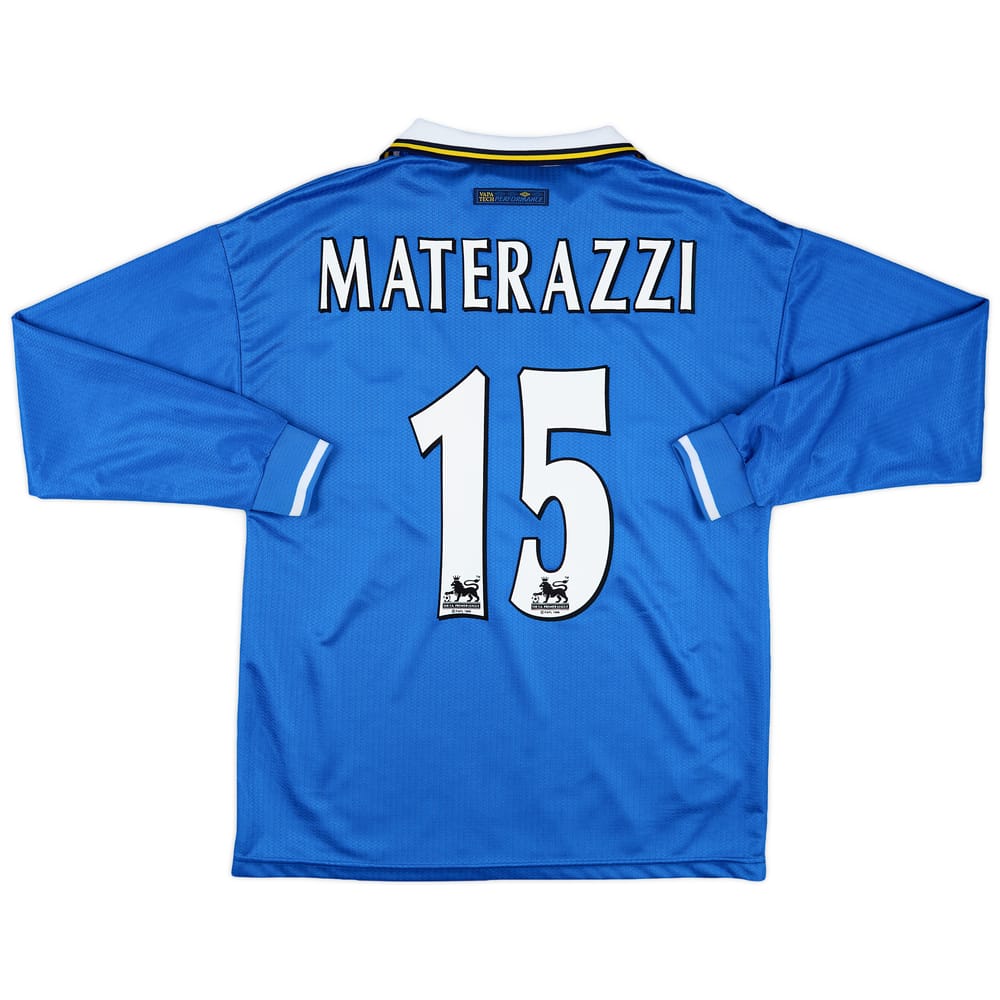 1997-99 Everton Home L/S Shirt Materazzi #15 - 8/10 - (M)