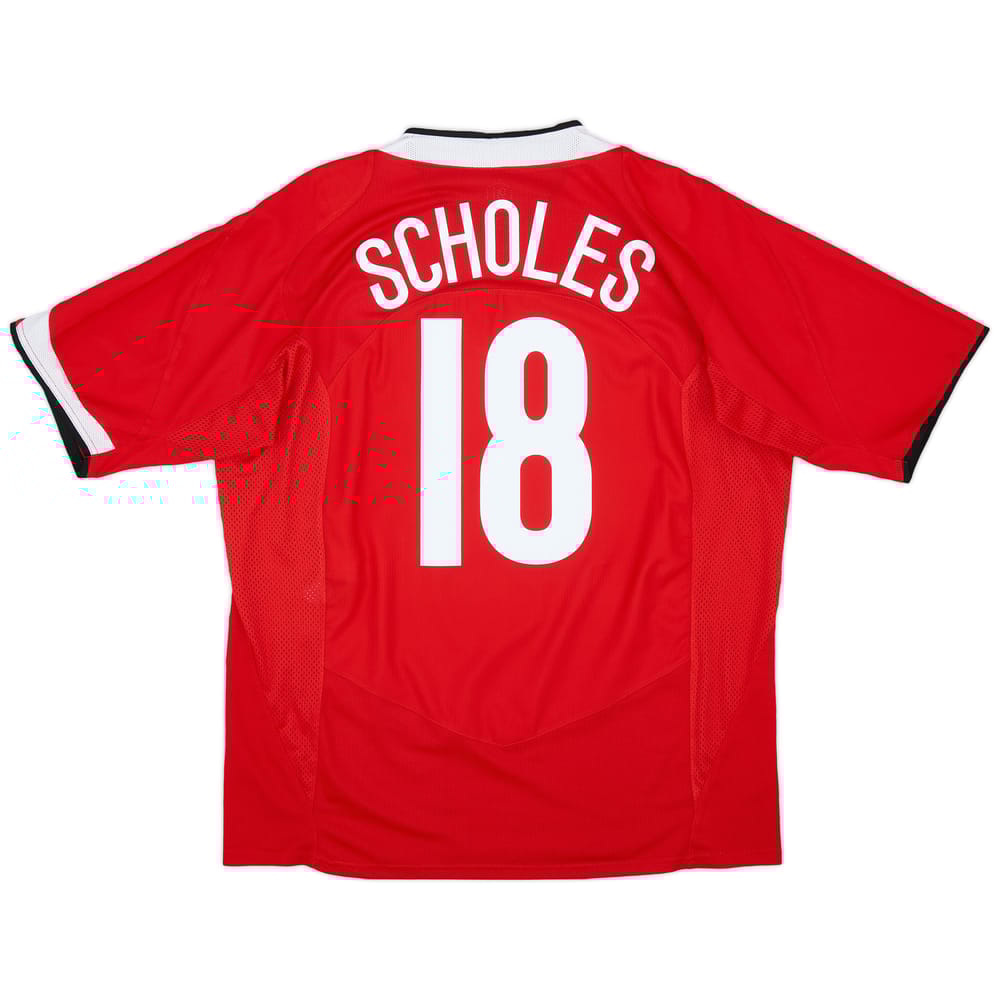 2004-06 Manchester United Home Shirt Scholes #18 - 9/10 - (XL)